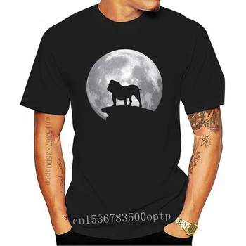 Новая мужская футболка с бультерьером в миниатюре Eclipse Full Moon на Хэллоуин C