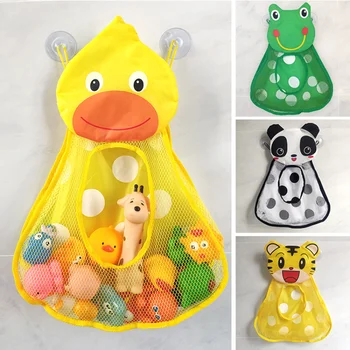 Новая сетчатая сумка для детской ванной с присоской для детских игрушек для ванной, корзина для малышей, тканевые игрушки с мультяшными животными, игрушки с песком, сетчатая сумка для хранения