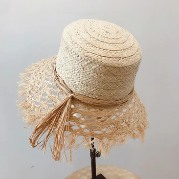 Новое поступление 2020, весенне-летние женские брендовые шляпы из рафии, женские дорожные пляжные соломенные шляпы, повседневные кепки, выдалбливают воздухопроницаемый материал N5