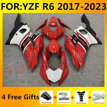 НОВЫЙ комплект обтекателей для мотоцикла ABS, пригодный для YZF R6 YFZ-R6 2017 2018 2019 2020 2021 2022 2023 Комплекты обтекателей для кузова, красный белый