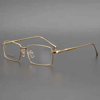 Оправа для очков от близорукости делового дизайна, оправа для очков из чистого титана 23K, мужские оптические очки, компьютерные очки с защитой от излучения