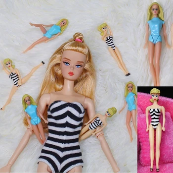 Оригинальная мини-кукла в стиле ретро в бикини с подвижным телом Little Vintage Girl Doll, состоящая из 2 частей.