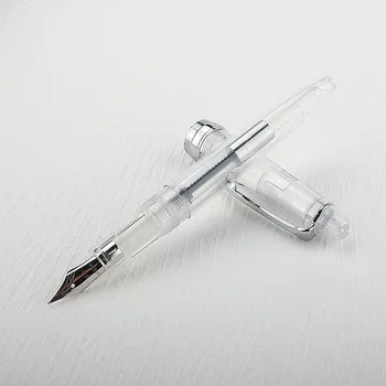 перьевая ручка с серебряным зажимом, прозрачная на выбор, 0,5 мм, высококачественные чернильные ручки, школьные и офисные канцелярские принадлежности