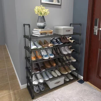 Простая металлическая подставка для обуви Экономит место для органайзера и хранения обуви, легко монтируется В гостиной, полки для обуви, шкафы для обуви Бесплатная доставка