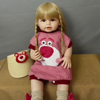 Реалистичная кукла-Реборн для малышей и девочек 55 см Reborn Baby Силиконовая кукла-принцесса всего тела Может принимать ванну Подарок на День рождения для детей