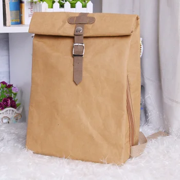 Рюкзак унисекс, новая школьная сумка из крафт-бумаги, многофункциональная, большой емкости, моющаяся, устойчивая к разрывам, экологически чистая