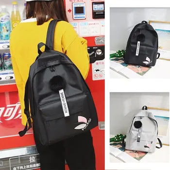 Рюкзаки для студентов, холщовые черные школьные сумки для девочек, дорожная сумка через плечо, модный кавайный маленький рюкзак для женщин, дешево
