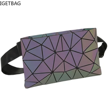 Светящиеся женские мужские поясные сумки, голографическая поясная сумка, женская поясная сумка, геометрическая поясная сумка, лазерная нагрудная сумка для телефона