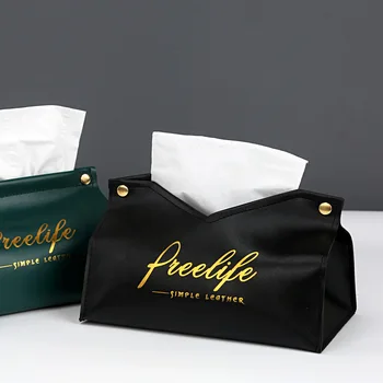 Скандинавская кожаная коробка для салфеток Креативный Контейнер для бумажных полотенец Для стола в гостиной Держатель для извлечения бумаг