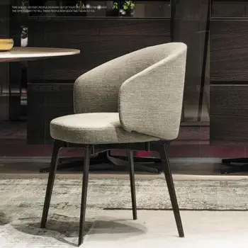 Скандинавский легкий Роскошный обеденный стул Современный Простой бытовой тканевый стул Дизайнерская модель стула для гостиной кофейни гостиничного стула