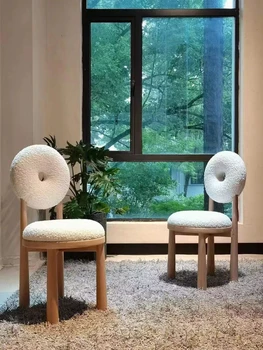 Скандинавский Одноместный диван, Дизайнерский стул, обеденный стул Со спинкой, простой современный стул с акцентом, Домашняя Ткань, Стул для отдыха из массива дерева