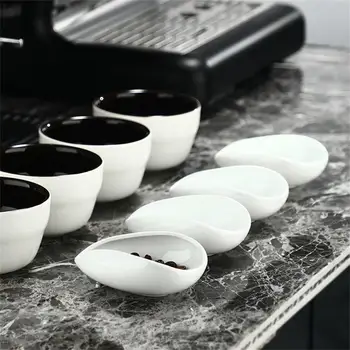 Совок для кофейных зерен Керамический Лоток для дозирования кофейных зерен Белый Керамический совок для чая Китайский чайный сервиз кунг-фу Белый керамический совок для чая