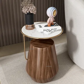 Современный журнальный столик из массива дерева для мебели в гостиную, диван, шиферный приставной столик, Домашний журнальный столик с закругленными углами, Дизайнерский журнальный столик