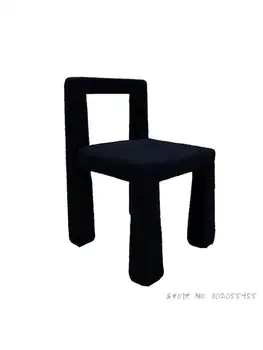 Современный минималистичный дизайнерский стул для макияжа ваби-саби со спинкой, туалетный стул, итальянский обеденный стул, бархатный стул для макияжа из ягненка