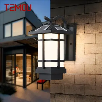 Солнечный настенный светильник TEMOU, современное светодиодное бра, Водонепроницаемое внутреннее освещение для крыльца, балкона, внутреннего двора, прохода виллы.