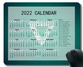 Специальный дизайн Коврика для мыши с календарем на 2022 год, треугольник Светло-темной формы, противоскользящие резиновые коврики для мыши
