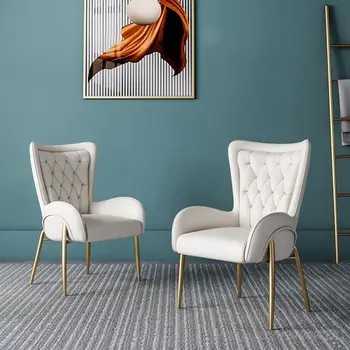 Стулья для вечеринок, банкетов, свадеб В гостиной Класса люкс, Дизайнерское кресло для отдыха из белой кожи класса Queen-size, мебель Nordic Sillas