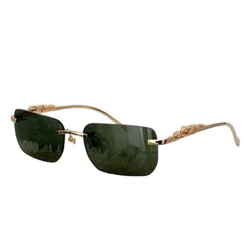 Темно-зеленые квадратные солнцезащитные очки из ацетата алюминия и магния мужские металлические брендовые очки женские роскошные солнцезащитные очки зеркало