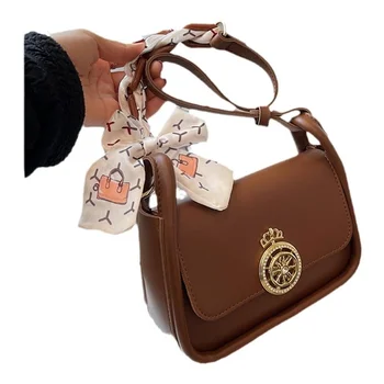 Шарф подмышками, Новая обычная шелковая женская ручная Маленькая квадратная сумка на одно плечо, висящая через плечо, Модный тренд, Седельная сумка, сумочка
